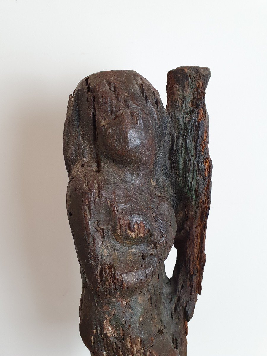 Naked Woman, Wooden Sculpture, XVIII °.-photo-6