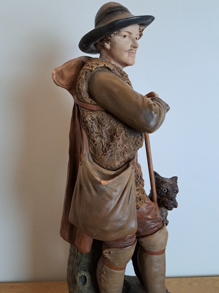 Joseph Le Guluche, The Mountain Shepherd, Terracotta, Isle Adam, Late 19th Century.-photo-1