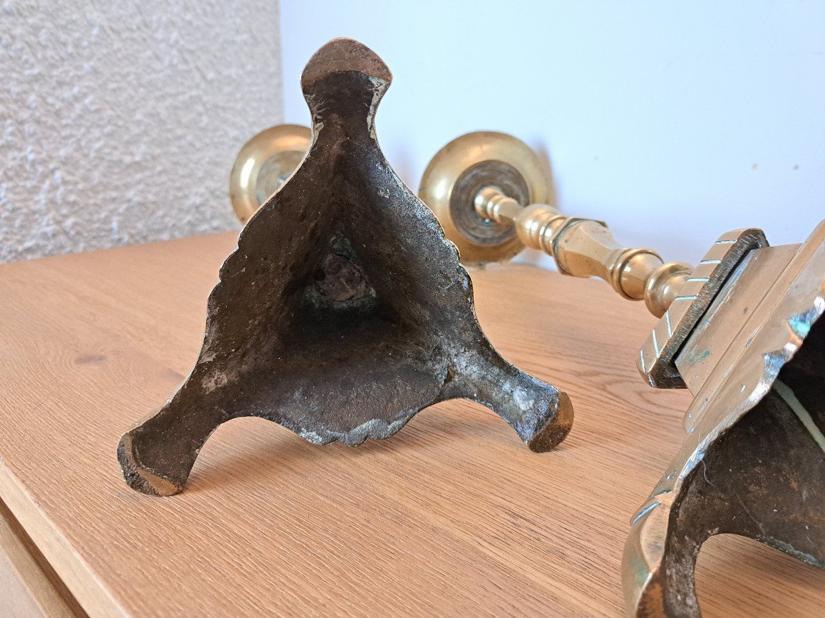 Pair Of Spades Candles, Bronze, XVII°.-photo-8