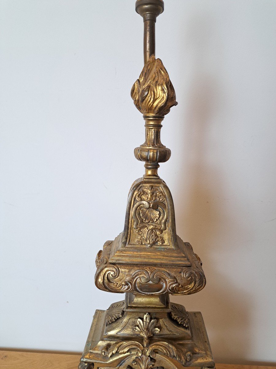 Lamp Base, Regency, Gilt Bronze, 18th Century.-photo-4
