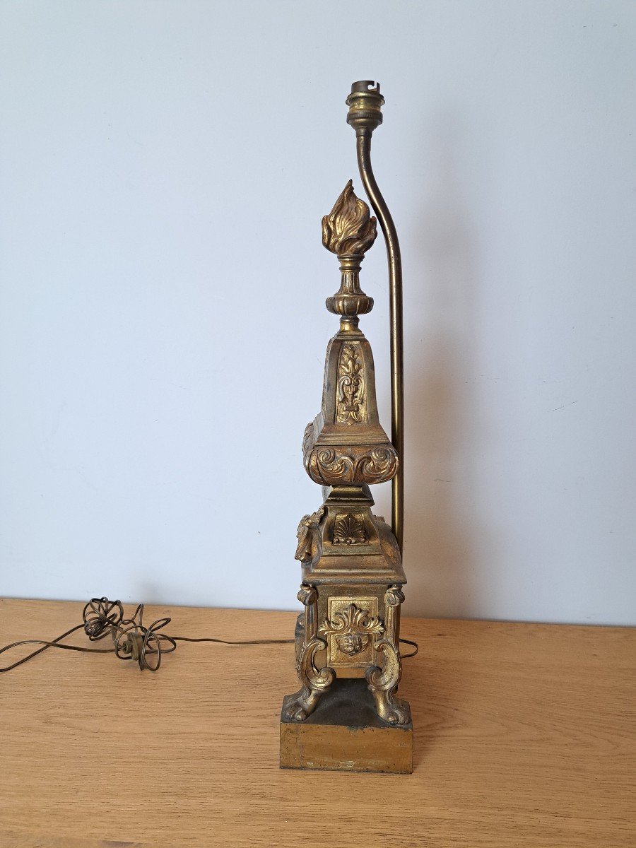 Lamp Base, Regency, Gilt Bronze, 18th Century.-photo-1