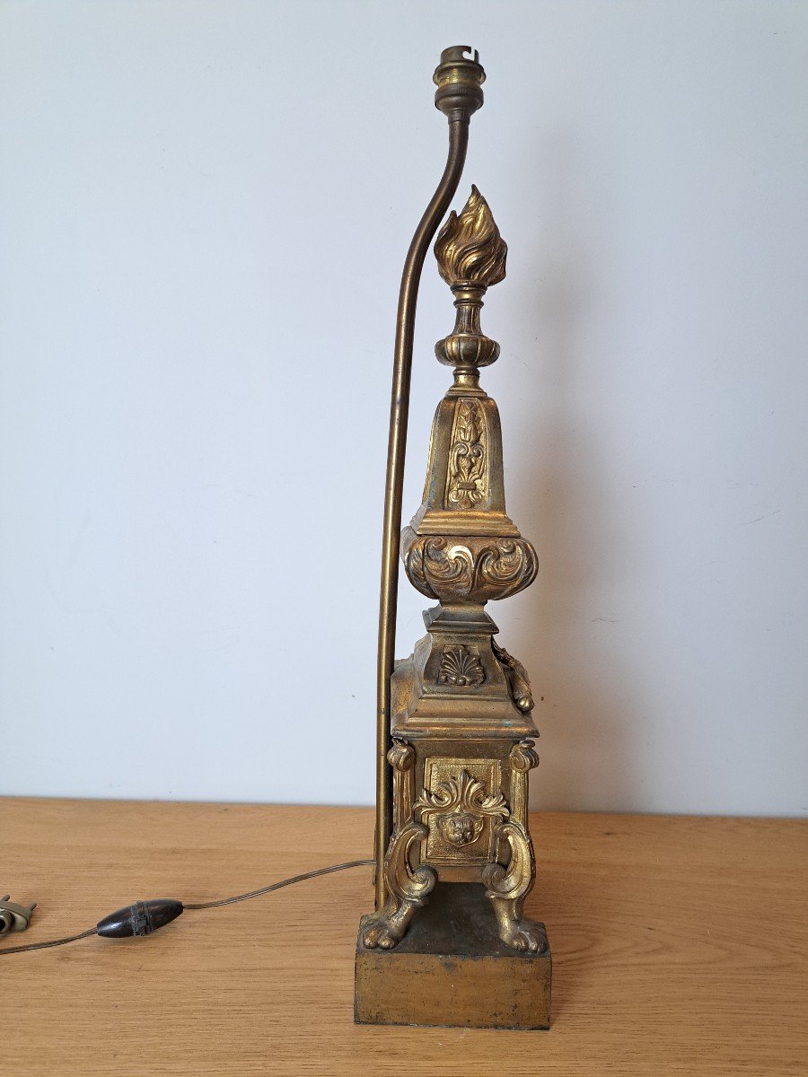Lamp Base, Regency, Gilt Bronze, 18th Century.-photo-4