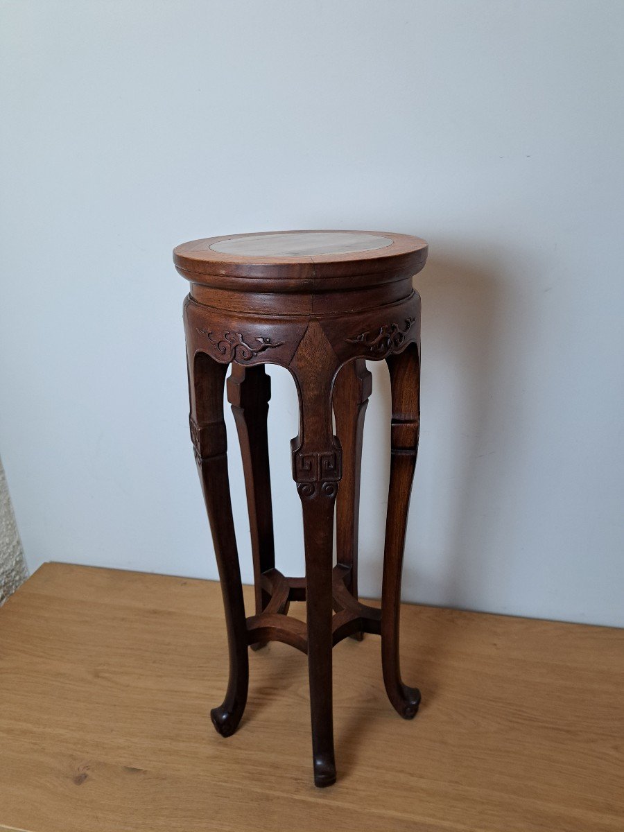 Chinese Marble Top Tall Stand, 20th C.