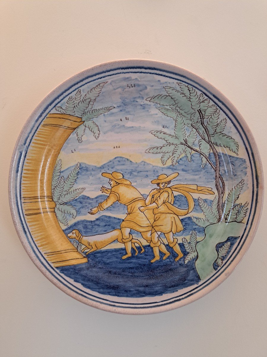 Nevers, Antoine Montagnon, Wall Dish, Earthenware, 19th Century.-photo-2