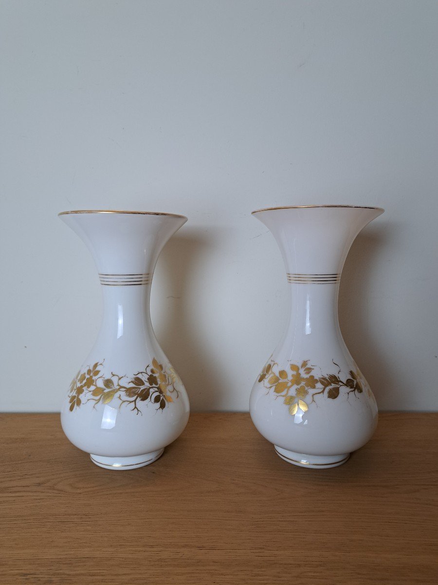 Pair Of Large Baluster Vases, Opaline, Restoration Period, 19th Century.-photo-3