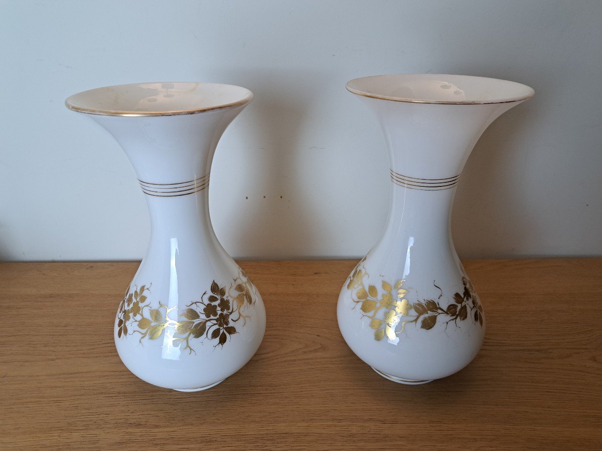 Pair Of Large Baluster Vases, Opaline, Restoration Period, 19th Century.-photo-4