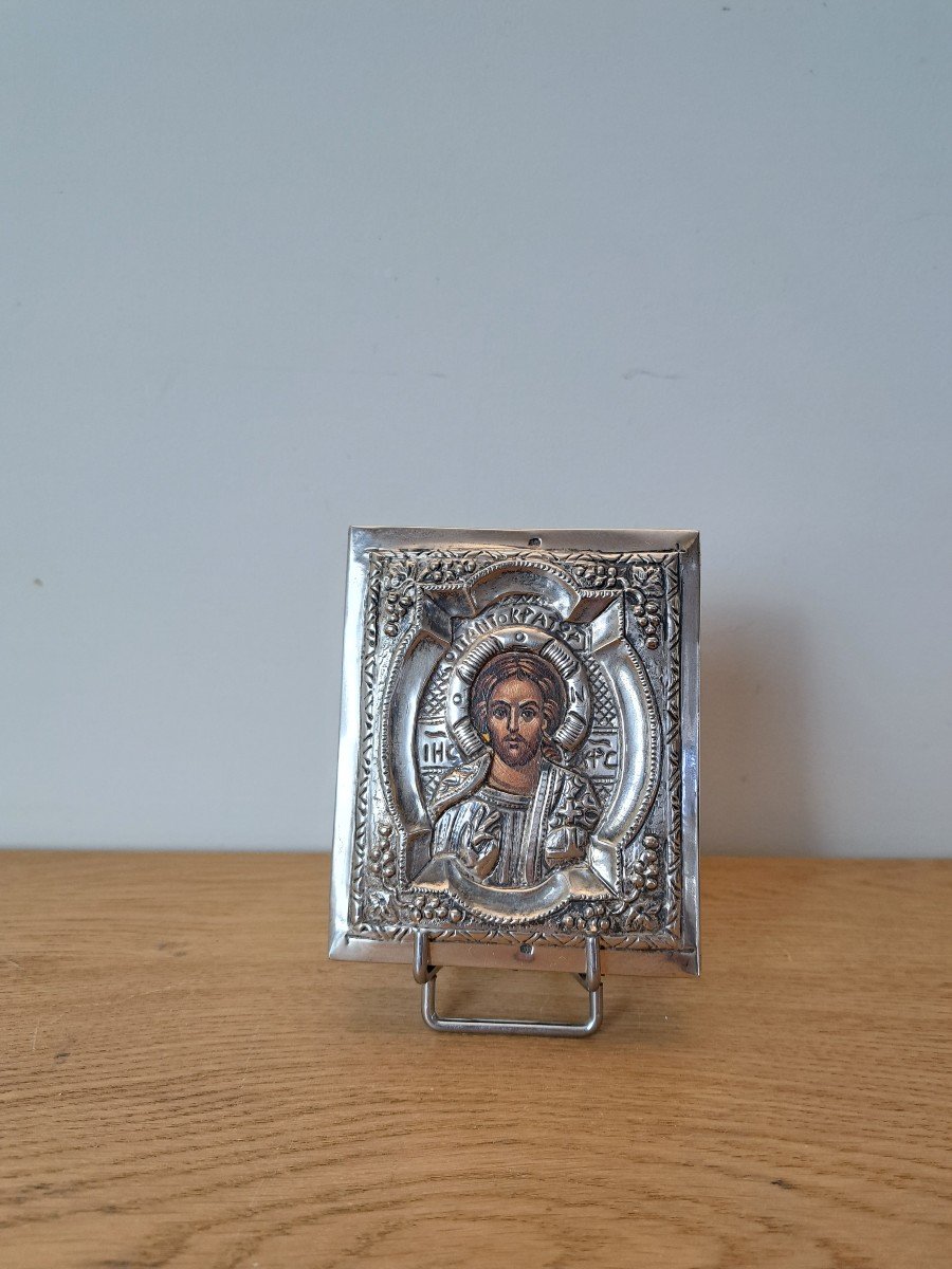 Christ , Icône , Argent , Début XX°. 