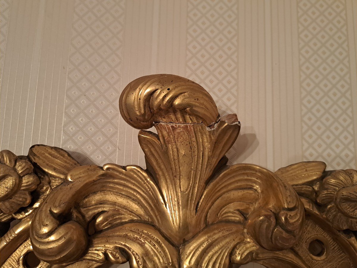 Grand Miroir Provençal , Dit De Beaucaire , Bois Et Stuc Doré, Louis XV, XVIII°. -photo-7