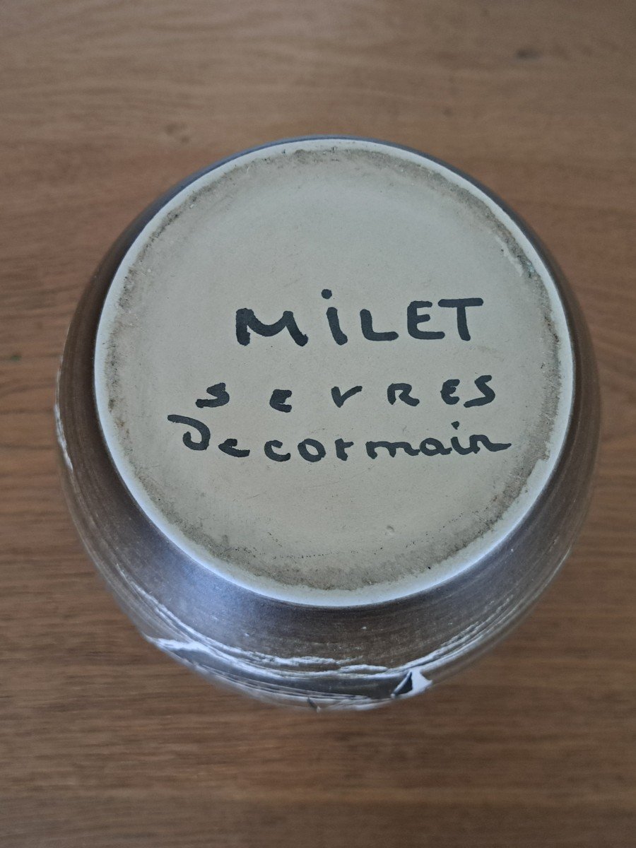 Paul Milet, Cache Pot Au Bateau, Ceramic, Sèvres, 20th Century.-photo-3
