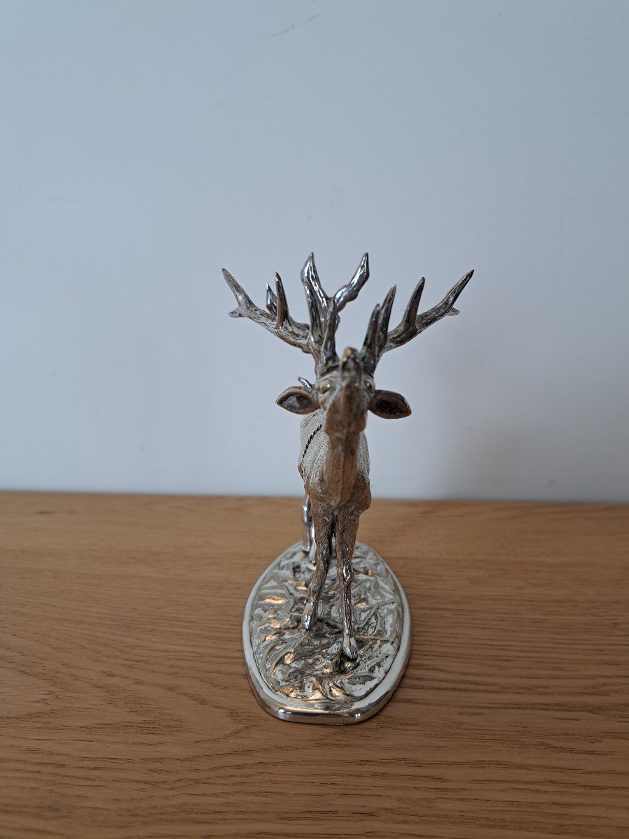 Alcohol Stove, Deer, Silver Metal, Spain, 20th Century.-photo-2