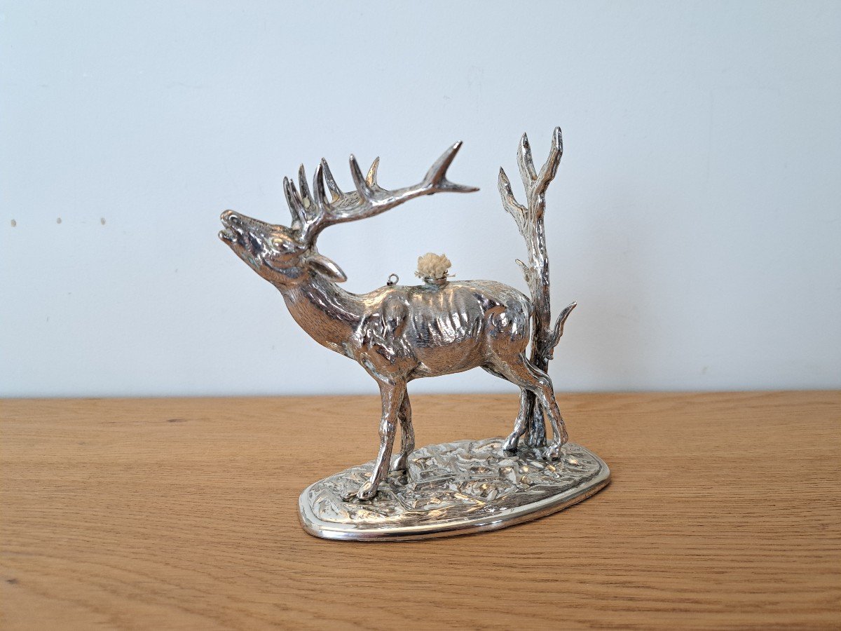 Alcohol Stove, Deer, Silver Metal, Spain, 20th Century.