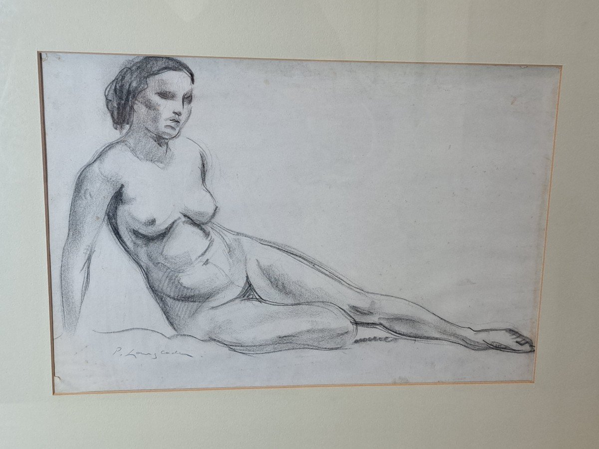 Pierre Langlade , Nu Féminin , Dessin , Début XX°. -photo-1