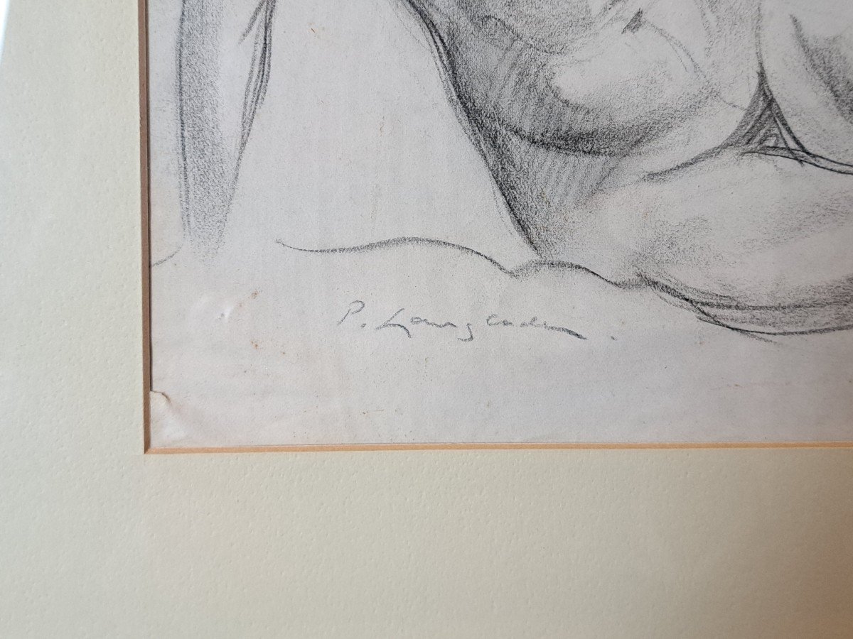 Pierre Langlade , Nu Féminin , Dessin , Début XX°. -photo-2