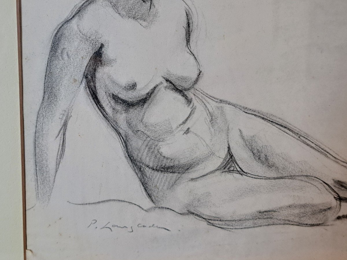 Pierre Langlade , Nu Féminin , Dessin , Début XX°. -photo-4