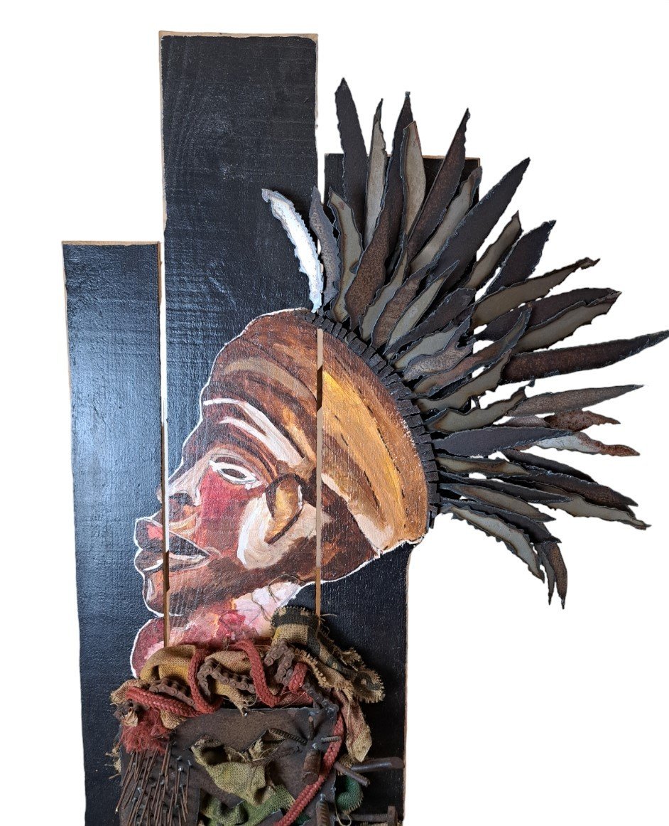 Fétiche Africain , Tableau , Contemporain , XX°.-photo-1