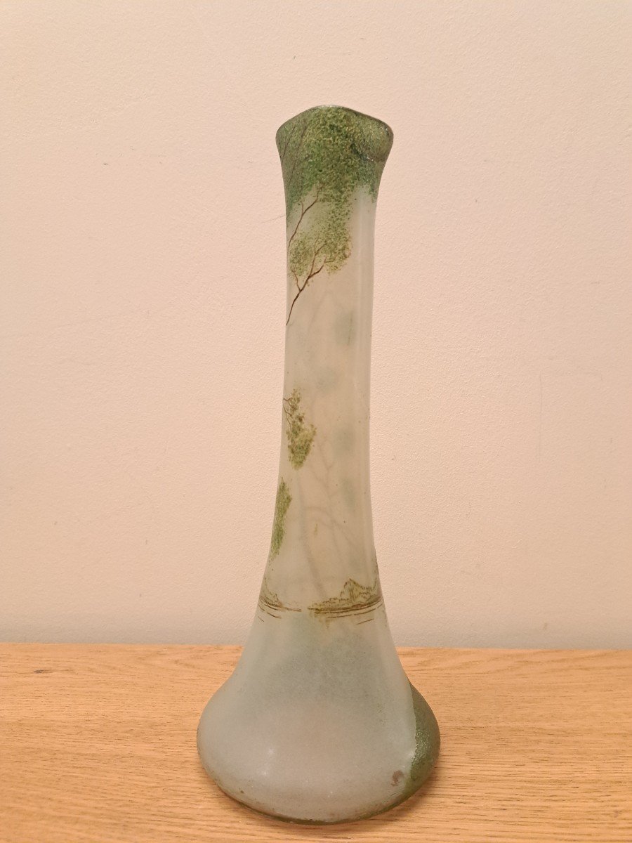 Legras , Vase , Décor Lacustre, Verre Et émail , XX°.-photo-2