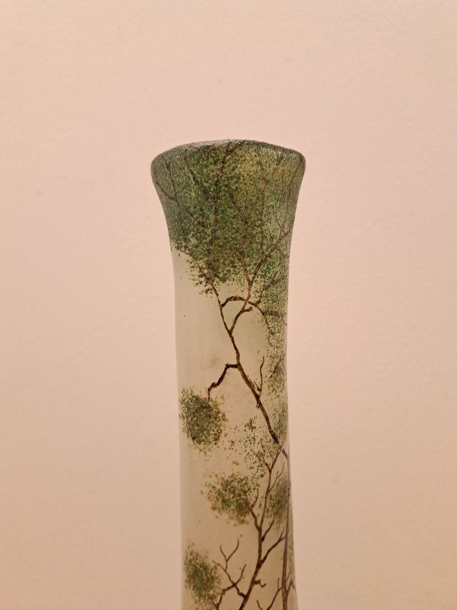 Legras , Vase , Décor Lacustre, Verre Et émail , XX°.-photo-1
