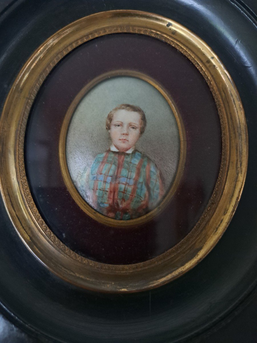 Portrait Of A Child, Miniature, Late 19th Century/early 20th Century. -photo-1