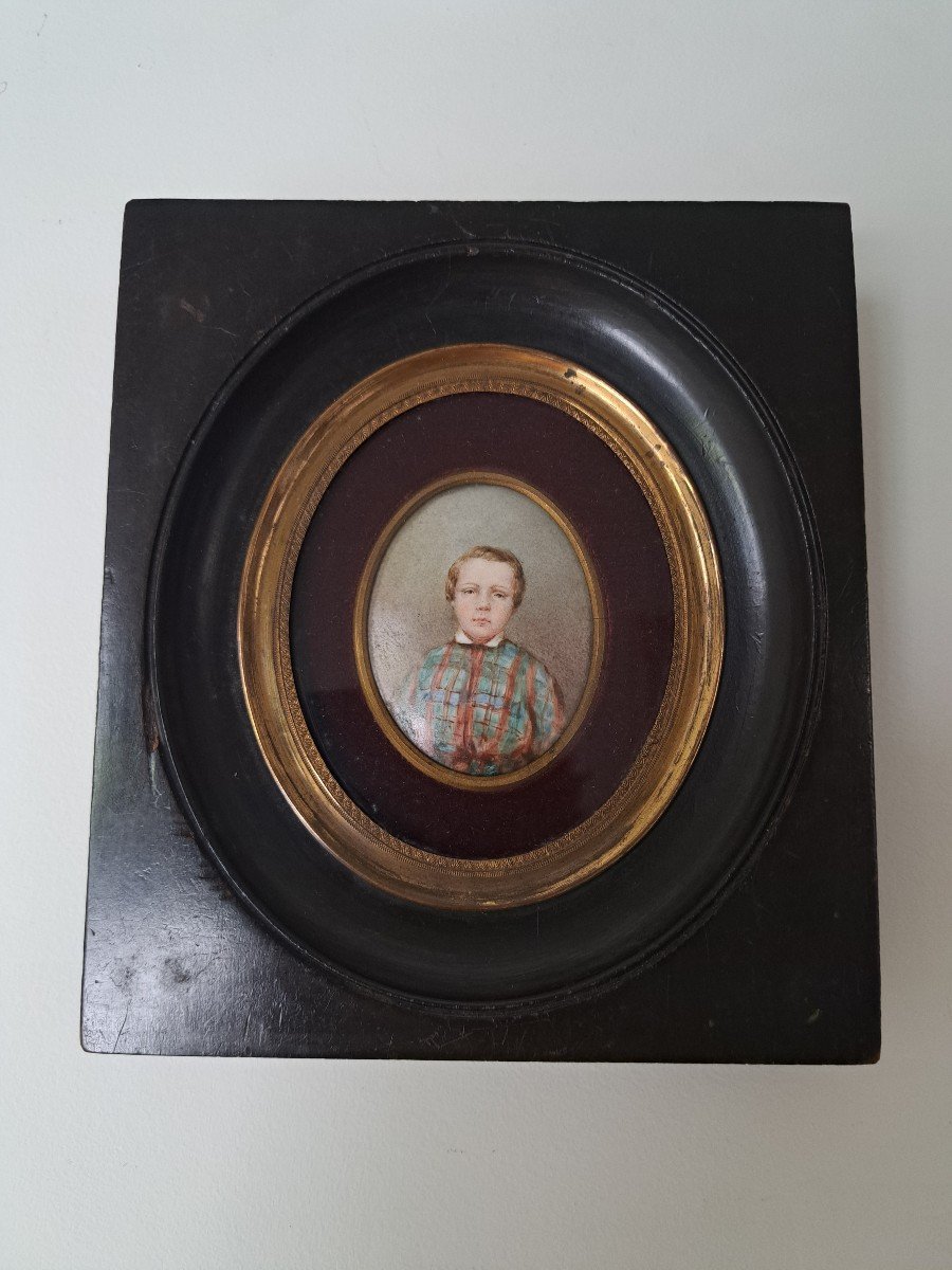 Portrait Of A Child, Miniature, Late 19th Century/early 20th Century. 