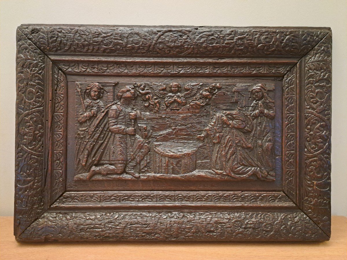 “the Nativity” Panel, Carved Oak, Normandy, Early 17th Century. -photo-3