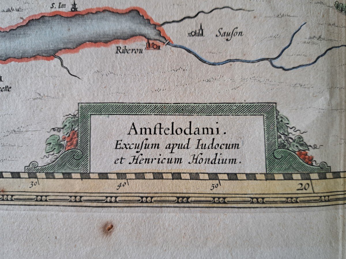 Map Of The Country Of Saintonge, Henricus Hondius, Early 17th Century. -photo-2