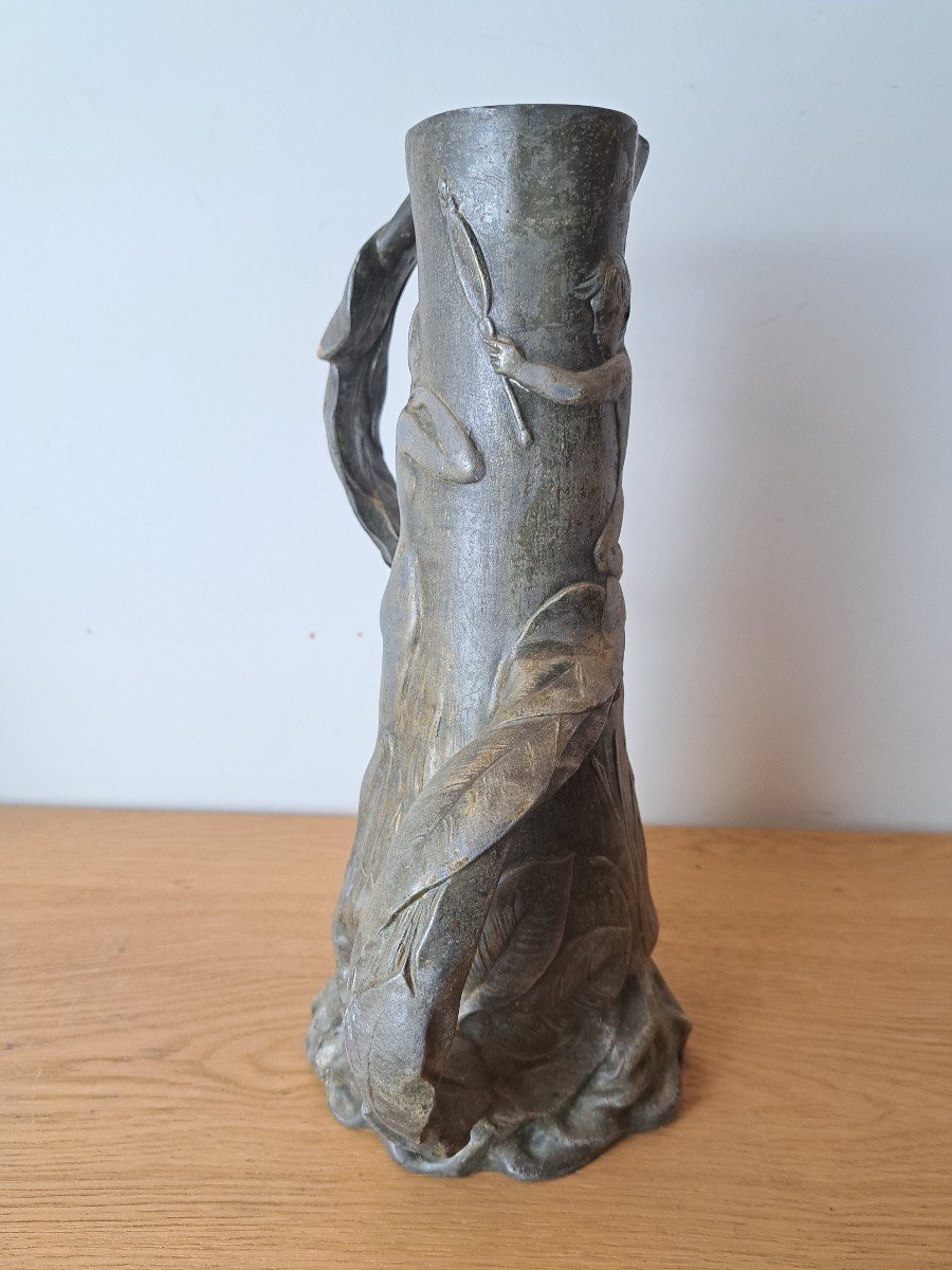 François Madurell, "vérité Vase", Pewter Pitcher, 1900. -photo-6