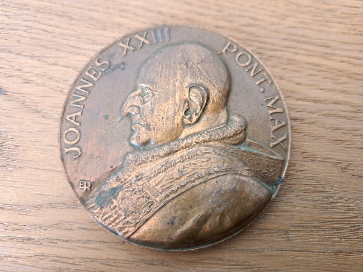 Emile Rousseau, His Holiness John XXIii Medal, Bronze, 1970. -photo-3