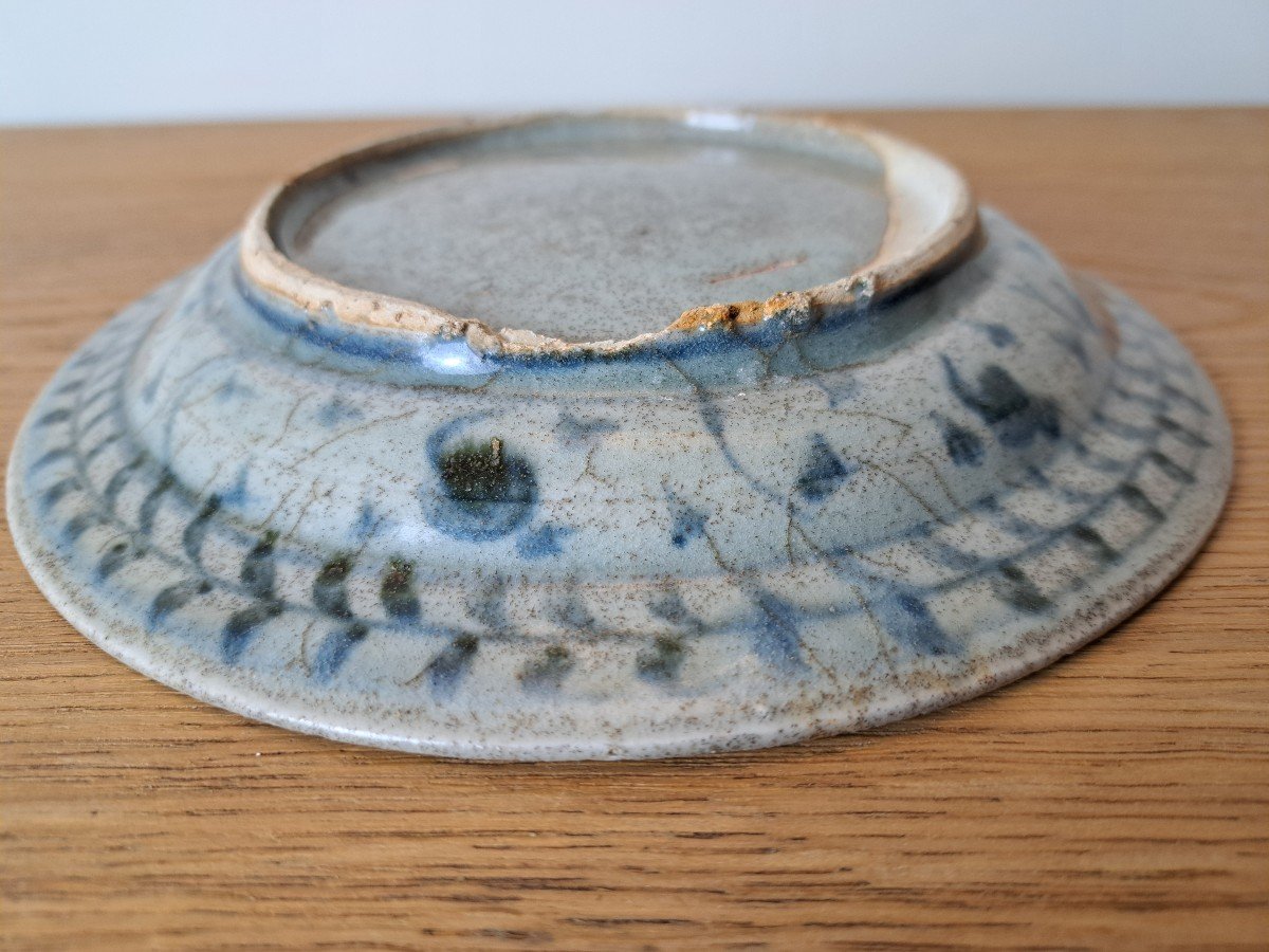 Assiette , Céramique Blanc Bleu , Asie , Ming -photo-5