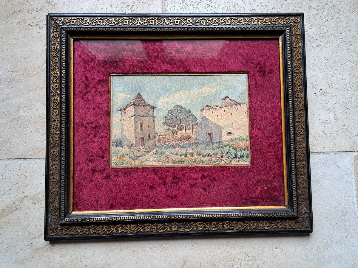 Augustin Abeilhé, The Dovecote Of The Farm, Watercolor, Early 20th Century. 