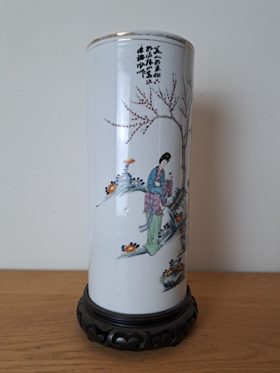 China, Roller Vase, Porcelain, Early 20th Century. -photo-2