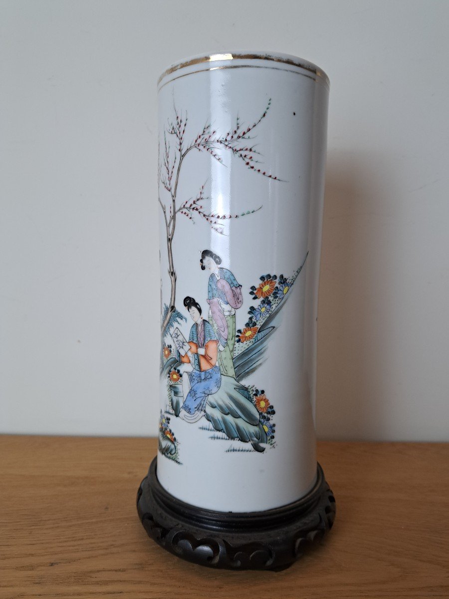 China, Roller Vase, Porcelain, Early 20th Century. -photo-4
