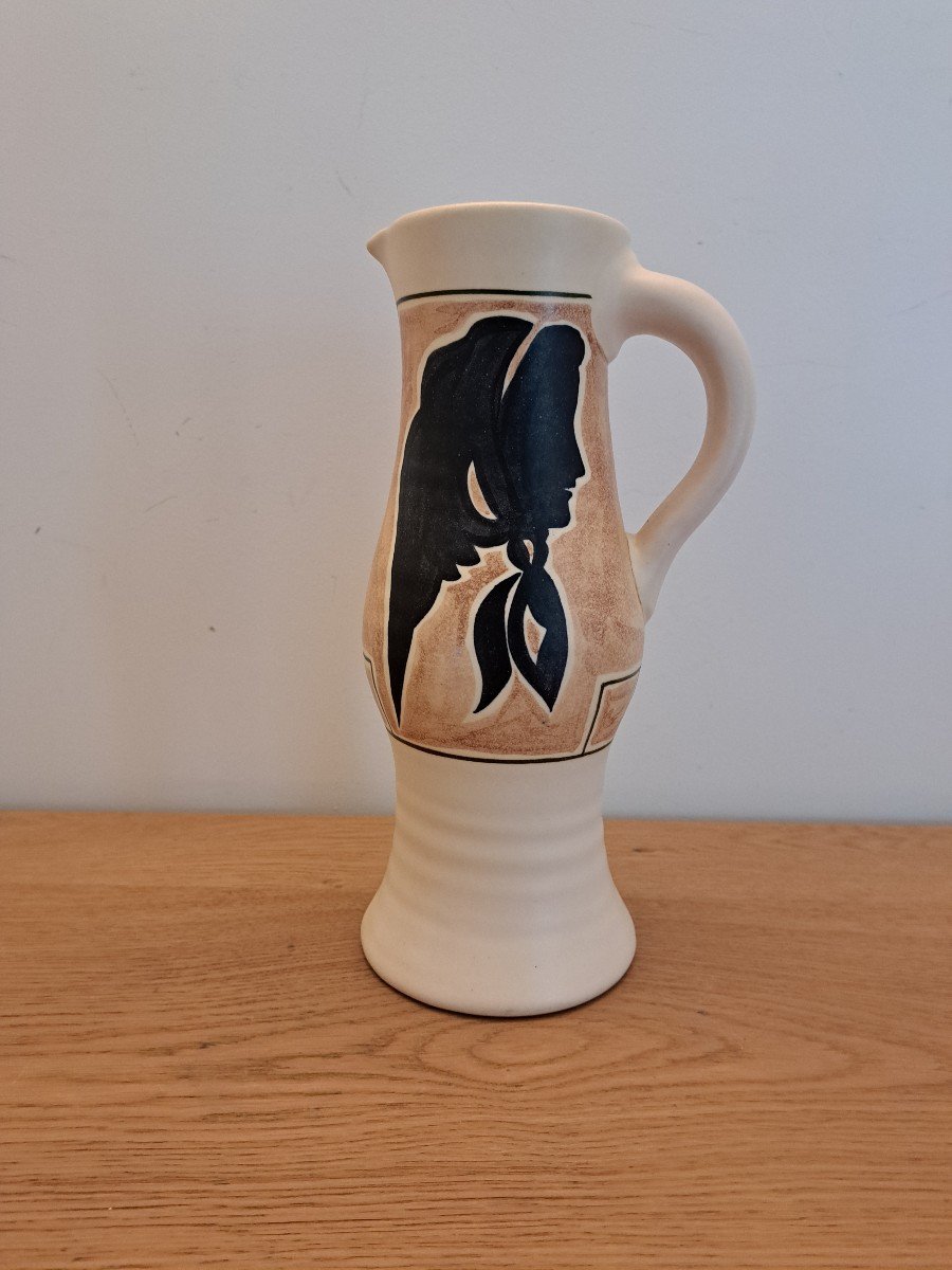 Grandjean Jourdan, Large Pitcher, Ceramic, 20th Century. 