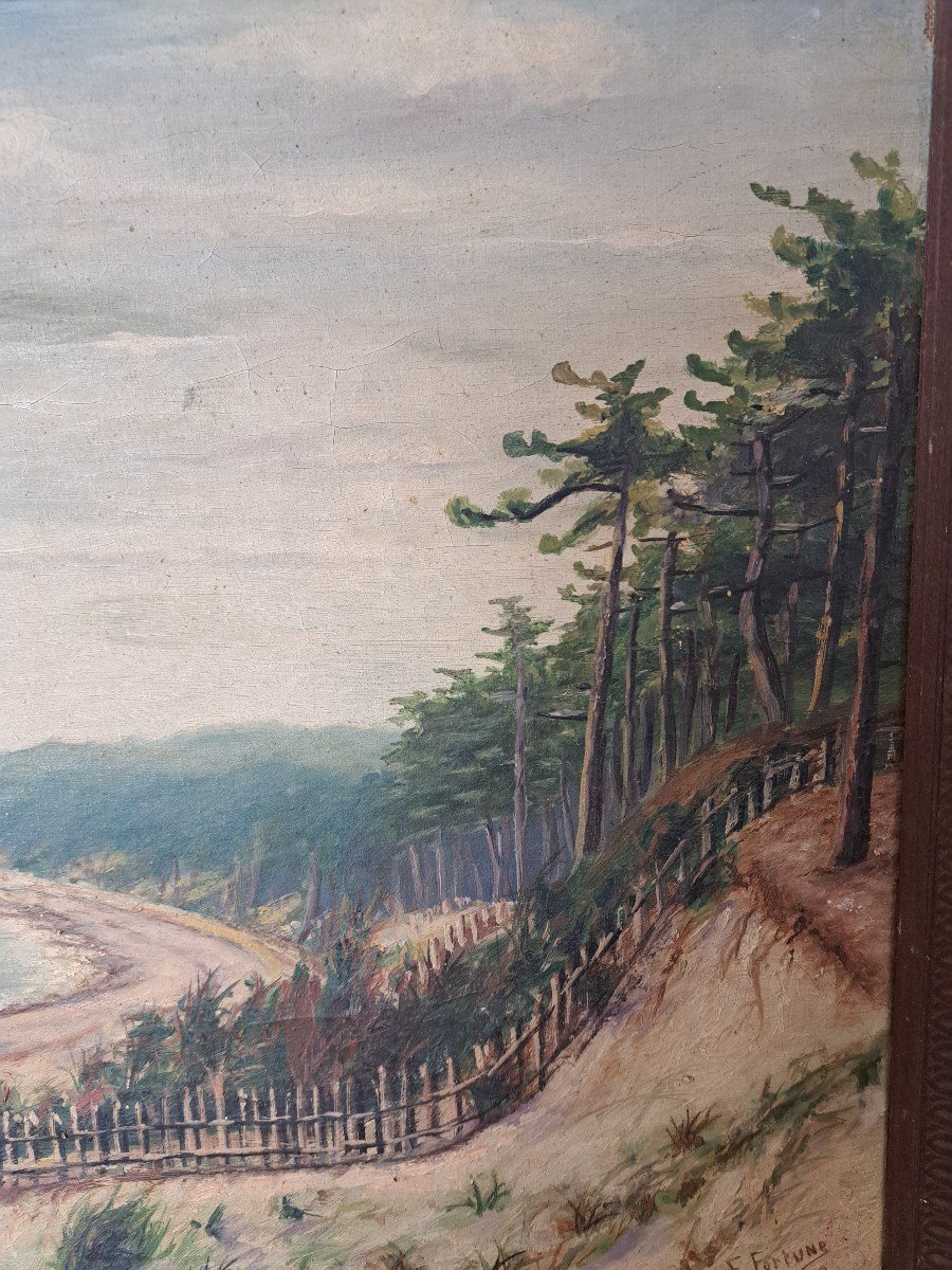 F.fortune, La Dune Du Pilat, Oil On Canvas, 1938. -photo-1