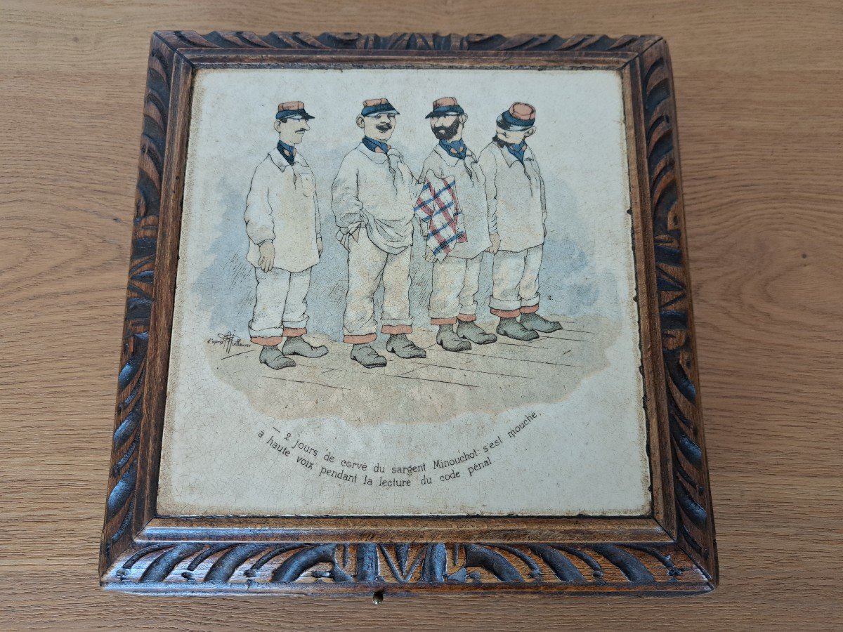 Jérôme Thibouville Lamy, Musical Coaster, Sarreguemines Tile, Early 20th Century. -photo-2