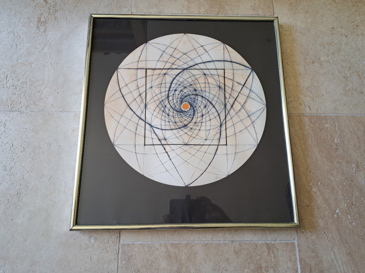 José Maria De Labra, Geometria, Color Lithograph, 1972. 