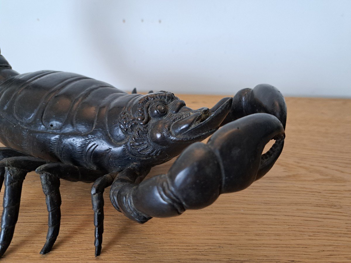 Extrême Orient , Scorpion , Bronze Patiné , Fin XIX°/début XX°. -photo-2