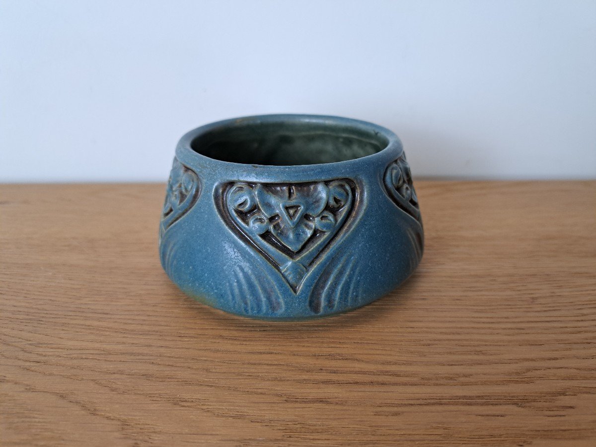 Louis Majorelle , Mougin Frères , Nancy , Coupe  , Fleurs , Grès ,art Nouveau Début XX°. 