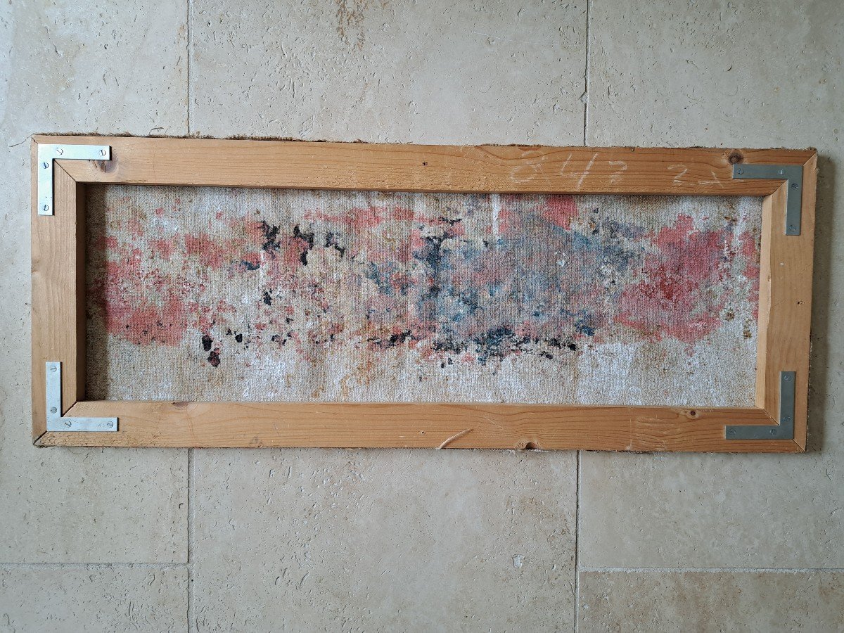 Abstraction , Huile Sur Toile , Signée , Année 76. -photo-6