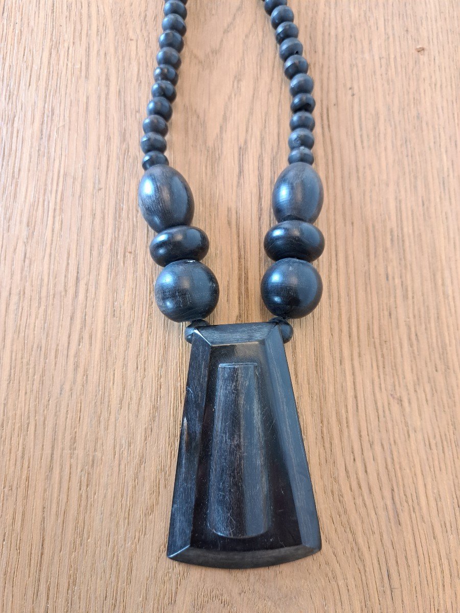 Africanist Necklace, Horn, 1960s. -photo-2