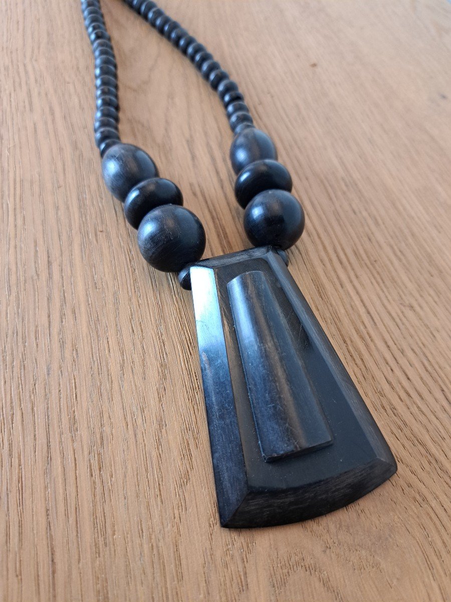 Africanist Necklace, Horn, 1960s. -photo-2