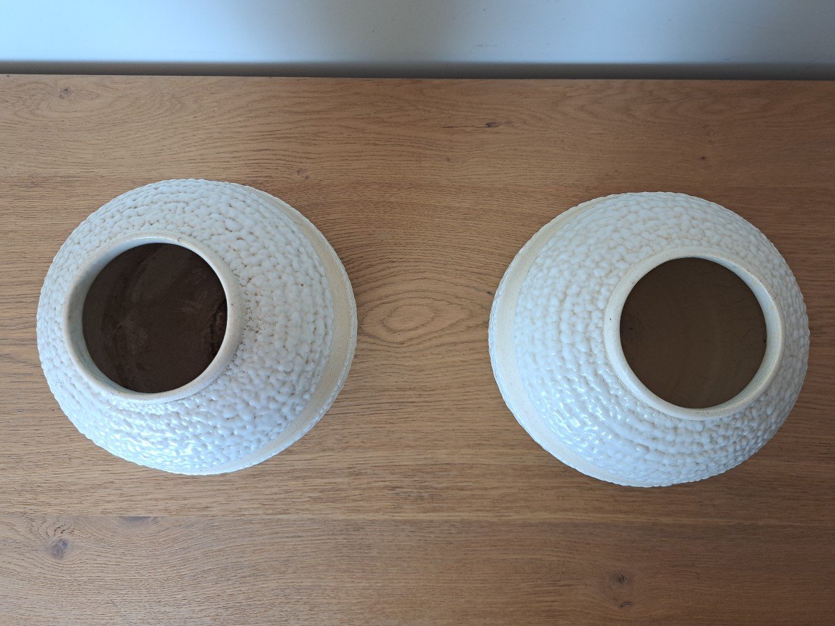 Odyv, Pair Of Vases, Art Deco Ceramic, 20th Century. -photo-3