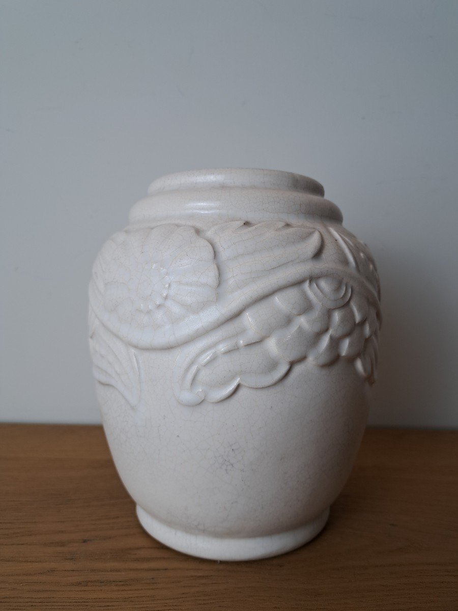 Vase , Faïence Craquelée , Art Déco , XX°. -photo-2