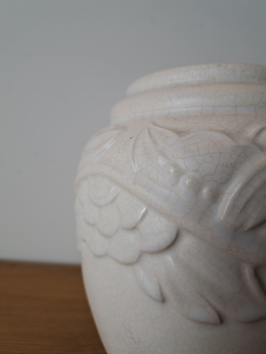 Vase , Faïence Craquelée , Art Déco , XX°. -photo-1