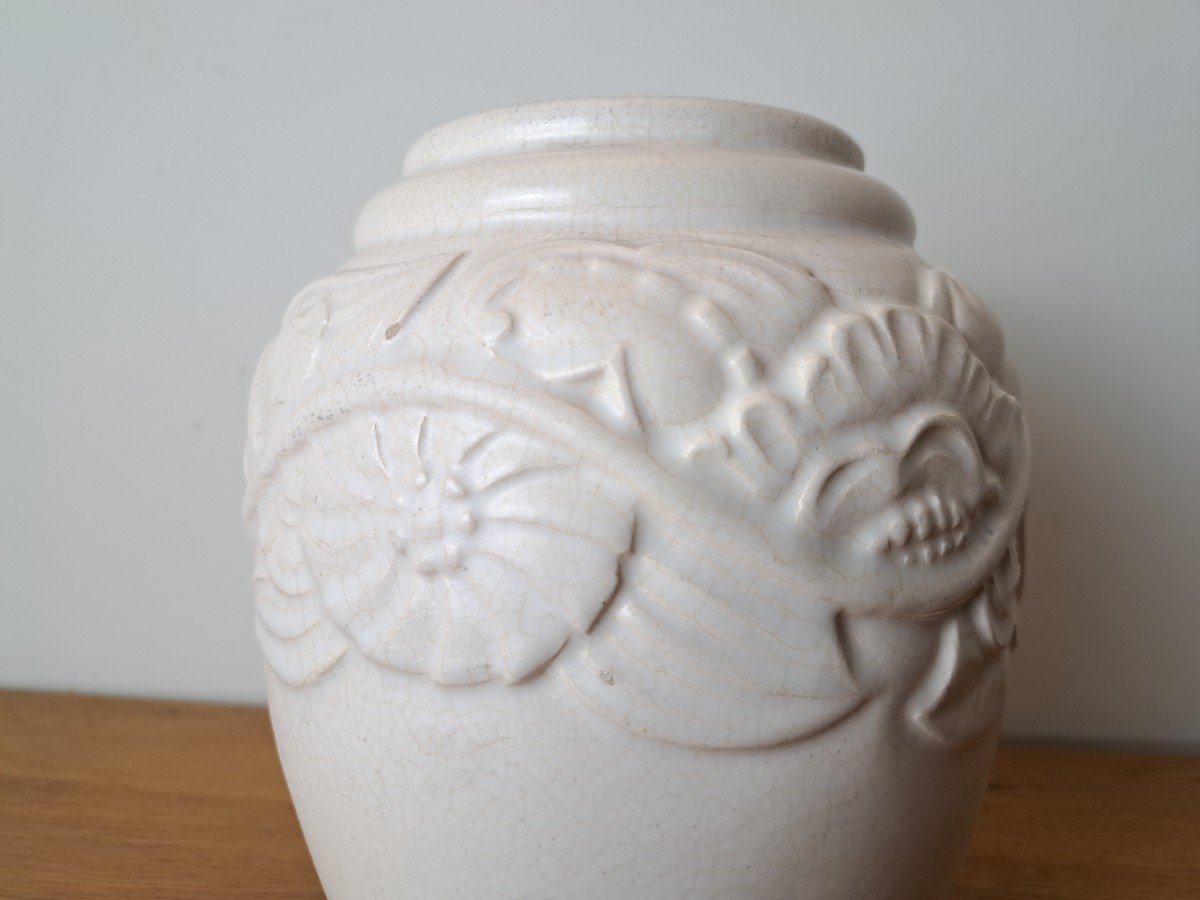 Vase , Faïence Craquelée , Art Déco , XX°. -photo-3