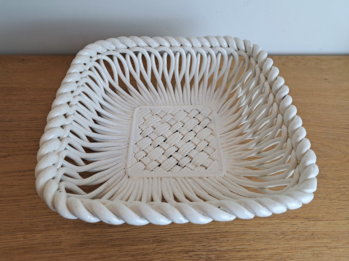 Basket, Woven Earthenware, Early 20th Century.