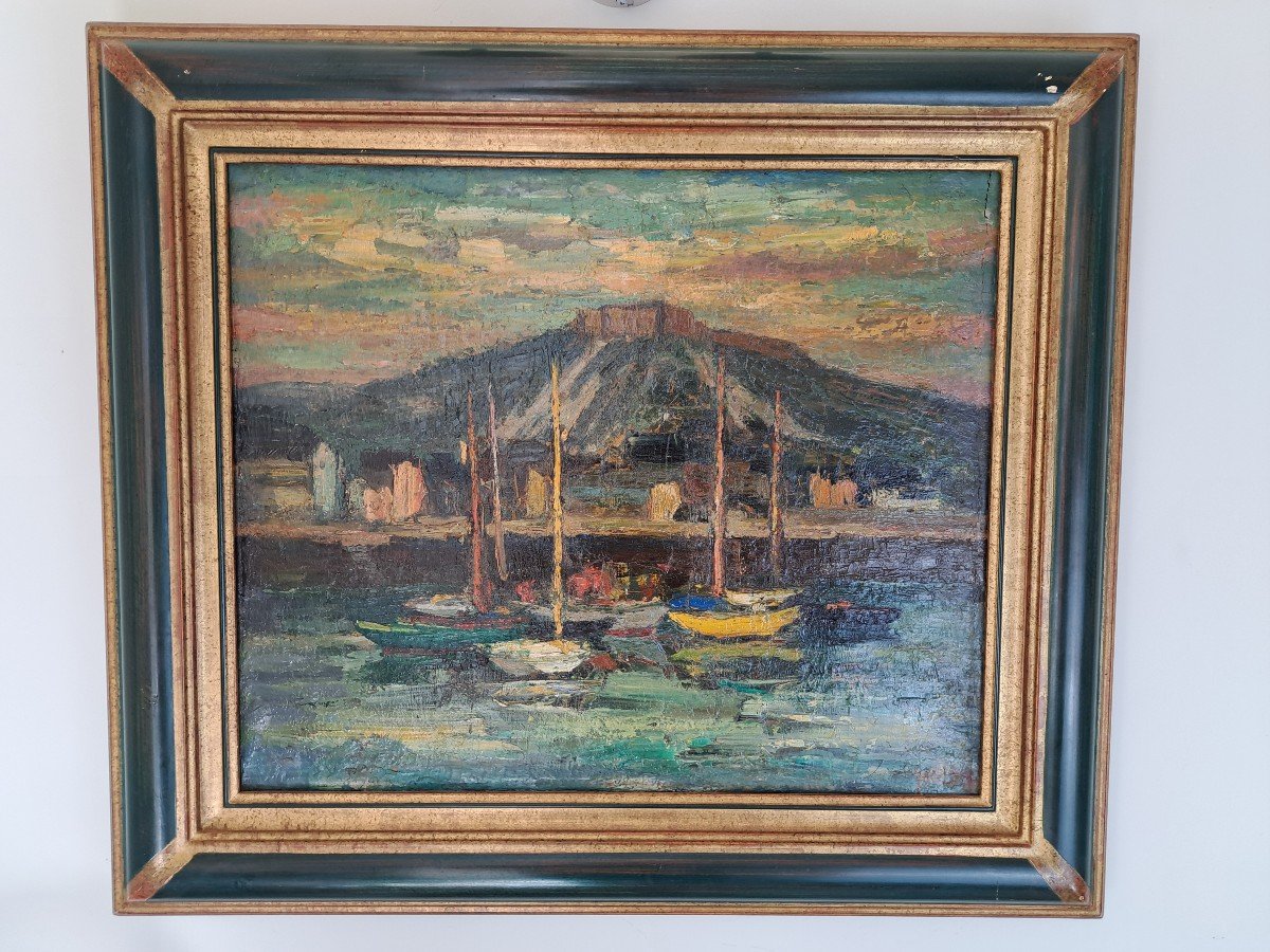 Jac Lem , La Montagne Du Roule , Cherbourg , Huile Sur Panneau , XX°. -photo-2