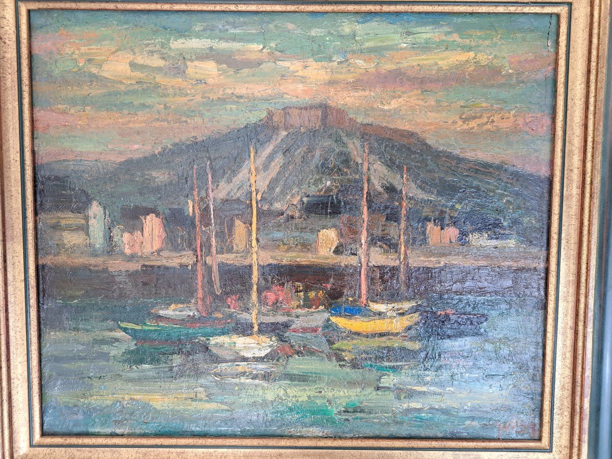 Jac Lem , La Montagne Du Roule , Cherbourg , Huile Sur Panneau , XX°. -photo-3