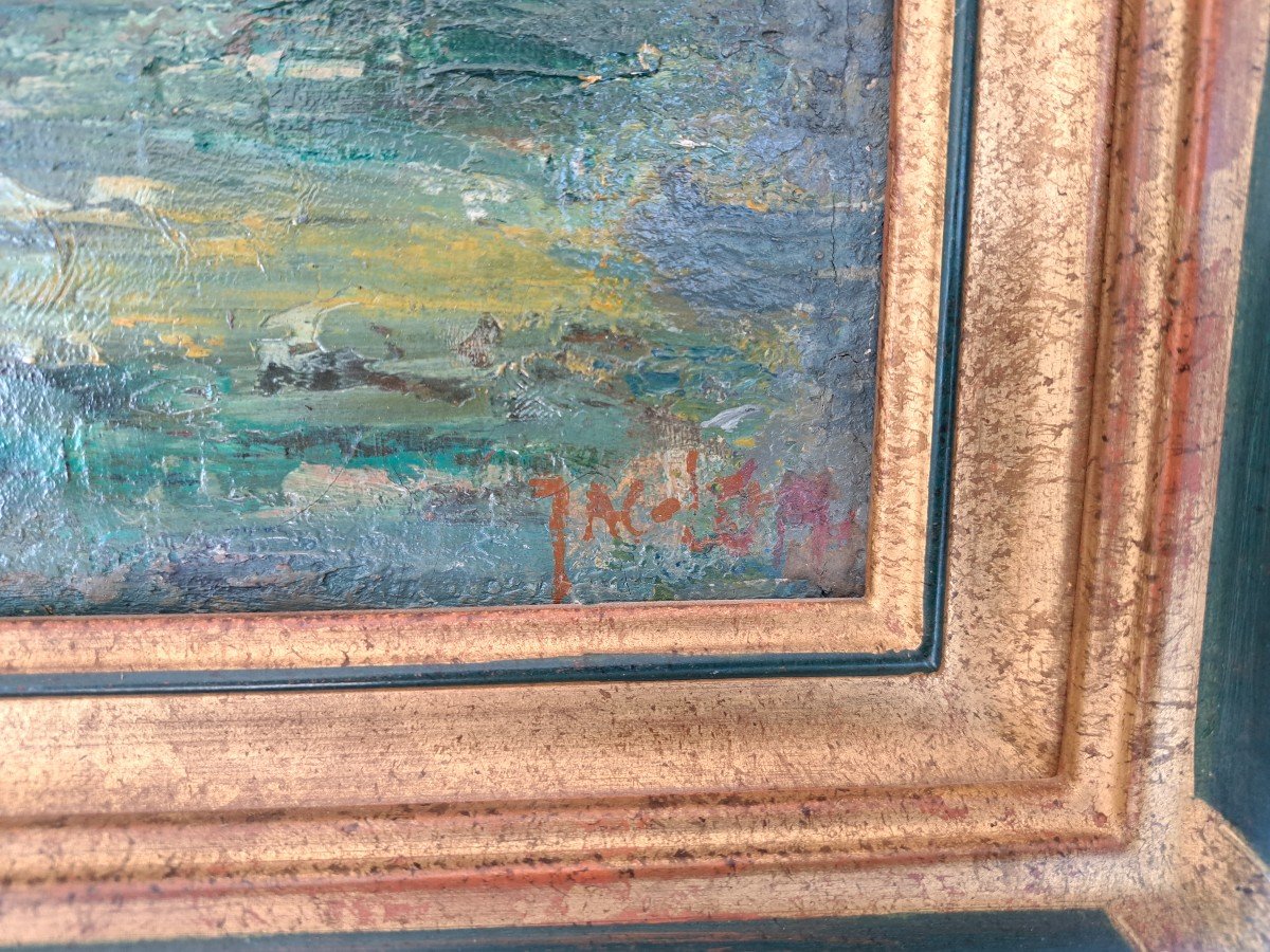 Jac Lem , La Montagne Du Roule , Cherbourg , Huile Sur Panneau , XX°. -photo-4