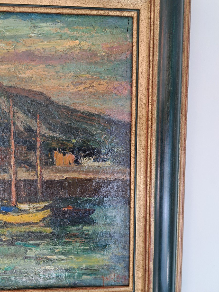 Jac Lem , La Montagne Du Roule , Cherbourg , Huile Sur Panneau , XX°. -photo-5