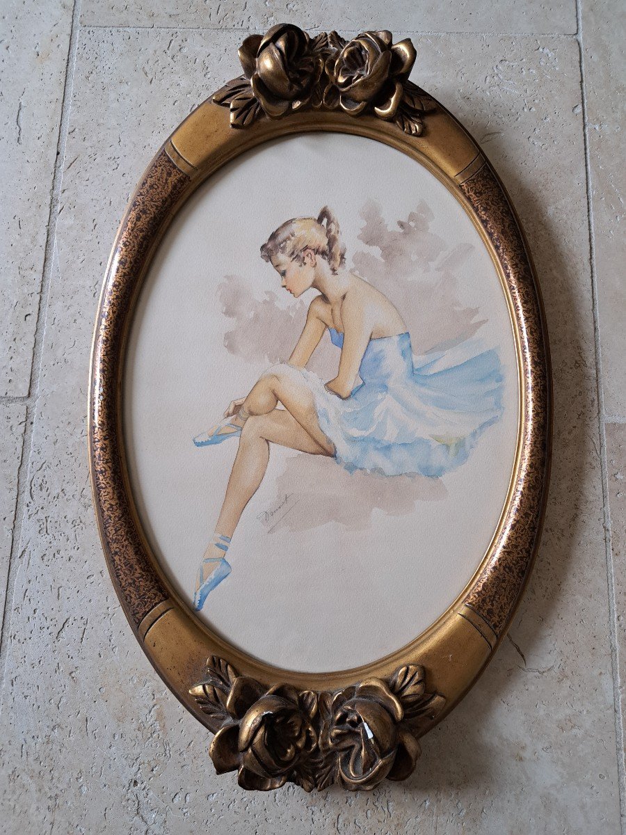 Dancer, Watercolor, Early 20th Century. -photo-4